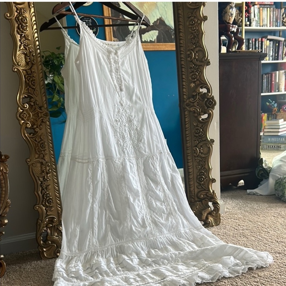 Chelsea & Violet White Lace-Trim Dress